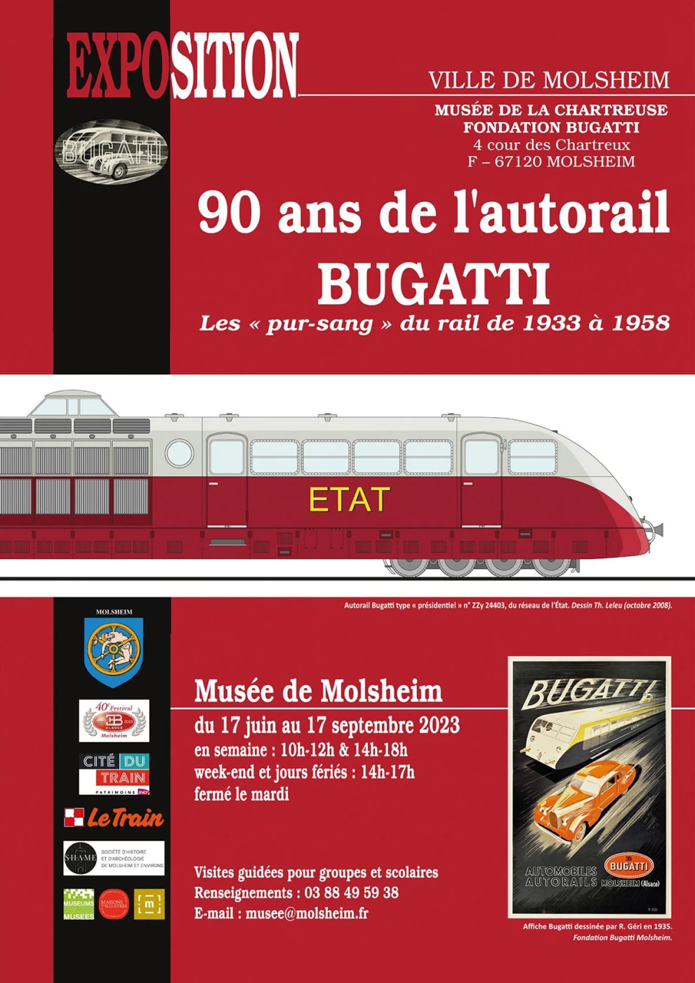 Exposition 90 ans de l'autorail Bugatti